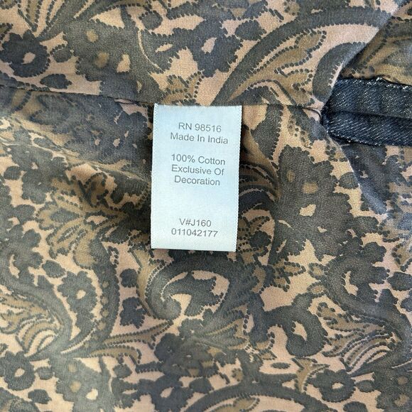 Coldwater Creek Open Jacket Black Denim Sequin Trim Sz Large Boho Cottagecore - Picture 12 of 13